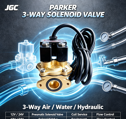 Válvula Solenoide Pneumática de Ar Parker de 3 Vias 12v 24v Equipamento de Serviço de Bobina Hidráulica de Água