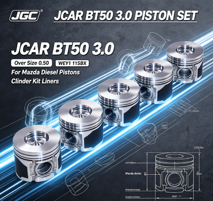 JCAR BT50 3.0 Over Size 0.50 WEY1 11SBX Assemblagem para Mazda Diesel Pistons Kit de cilindros Liners Liners Set de pistões do motor