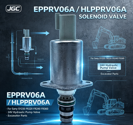 EPPRV06A 24V válvula de solenoide proporcional HLPPRV06A para Sany SY235 FR220 FR240 FR360 válvula de solenoide de bomba hidráulica de escavadeira