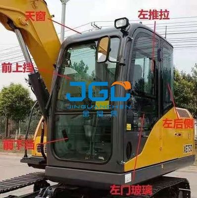 XE75DA 85C 80 Engrenagem inferior dianteira Vidro escavadeira Amortecedor dianteiro Vidro lateral traseiro Vidro curvo