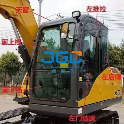 XE75DA 85C 80 Engrenagem inferior dianteira Vidro escavadeira Amortecedor dianteiro Vidro lateral traseiro Vidro curvo
