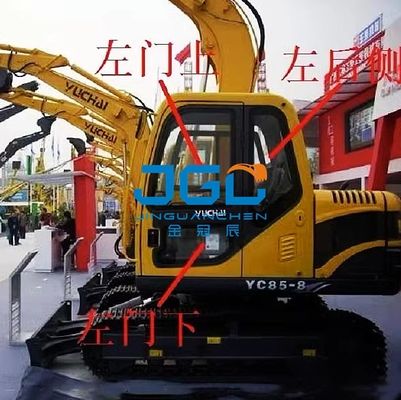 YC85-6 135-6 85-8 135-8 85-7 Escavadeira Parada dianteira esquerda e direita Vidro traseiro