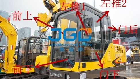 FR150E 330E 370E 480E Excavadora Para-brisas dianteira e traseira Para-brisas superior e inferior