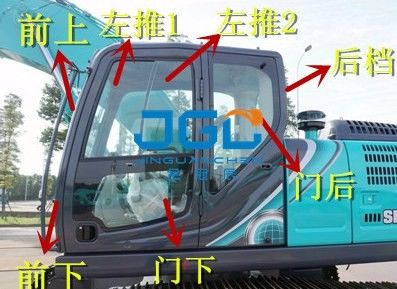 SK210 250 vidro de Front And Rear Windshield Laminated da máquina escavadora 260 350LC-10