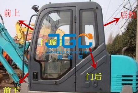 Parte superior de vidro da claraboia de Front Stop Rear Stop Door da máquina escavadora de SK60C e mais baixo para-brisa