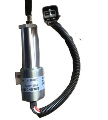24v Paragem hidráulica Solenoide original 11N6-66090-24 Paragem do combustível da escavadeira Partes do motor solenoide