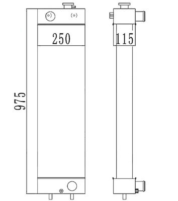 Radiador de alumínio para PC128 PC138US-2 Excavadora 22B-03-12110