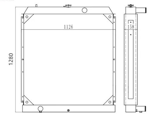 DH500-7D Radiador de escavadeira 202-00077E 13F51000 202-00077C com Alumínio