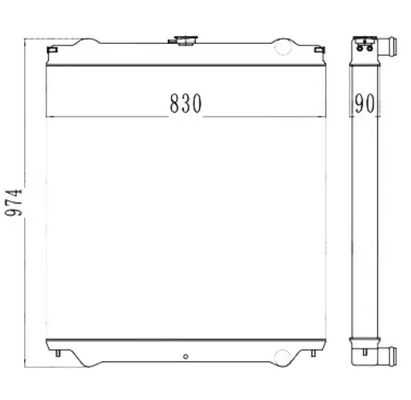 ZAX200 ZAX200-6 ZAX200-1 EX200-6 Radiador 4448338 4424522 4448104 DBX1900009 4431629 Para escavadeira