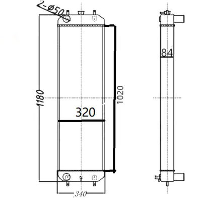 Radiador de alumínio para peças de escavadeira ZAX240-3 4650355