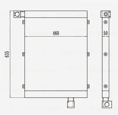 DX60 DX55 DX53W EX55W Refrigerador de óleo de escavadeira K9006314 com material de alumínio