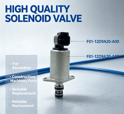A válvula de solenoide de alta qualidade F01-12D9A20-A00 é adequada para peças de máquinas de construção de escavadeiras