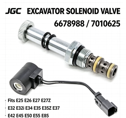 Válvula Solenoide 6678988 7010625 para Escavadeiras E25 E26 E27 E27Z E32 E32i E34 E35 E35i E35Z E37 E42 E45 E50 E55 E85
