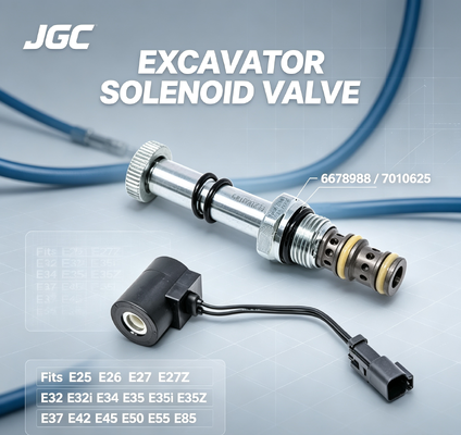 Válvula Solenoide 6678988 7010625 para Escavadeiras E25 E26 E27 E27Z E32 E32i E34 E35 E35i E35Z E37 E42 E45 E50 E55 E85