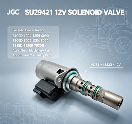 Válvula Solenoide 12V SU29421 VOE11415822 para Trator 6100D 1204 1354 6090 6115D 6120R 7530E Peça de Máquina Agrícola