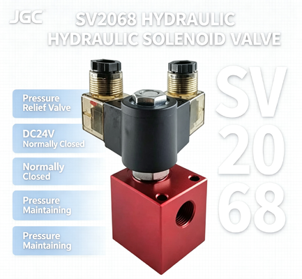 SV2068 Hydraulic Solenoid Ball Valve Pressure Relief Valve Threaded Cartridge DC24V Normally Closed Pressure Maintaining Valve
