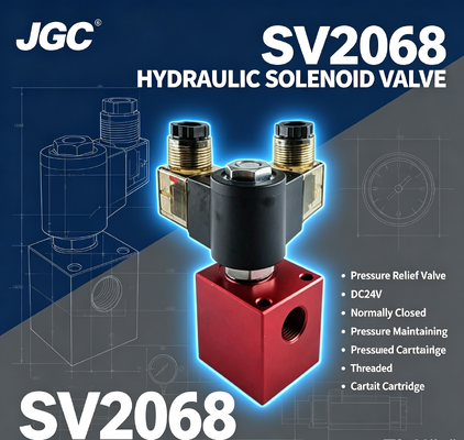 SV2068 Hydraulic Solenoid Ball Valve Pressure Relief Valve Threaded Cartridge DC24V Normally Closed Pressure Maintaining Valve