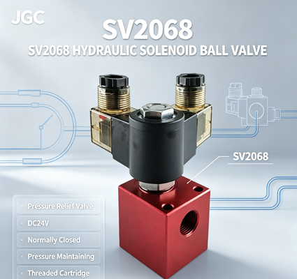 SV2068 Hydraulic Solenoid Ball Valve Pressure Relief Valve Threaded Cartridge DC24V Normally Closed Pressure Maintaining Valve