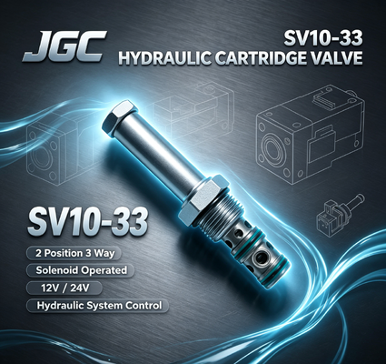 SV10-33 Válvula Direcional Operada por Solenoide 2 Posições 3 Vias Válvula Cartucho Solenoide Hidráulica 12V 24V