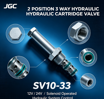 SV10-33 Válvula Direcional Operada por Solenoide 2 Posições 3 Vias Válvula Cartucho Solenoide Hidráulica 12V 24V