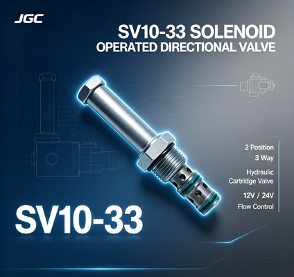SV10-33 Válvula Direcional Operada por Solenoide 2 Posições 3 Vias Válvula Cartucho Solenoide Hidráulica 12V 24V