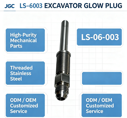 LS-06-003 Peças Mecânicas Personalizadas de Alta Pureza Peças de Escavadeira Bujão Incandescente de Aço Inoxidável Rosqueado Marca ODM/OEM