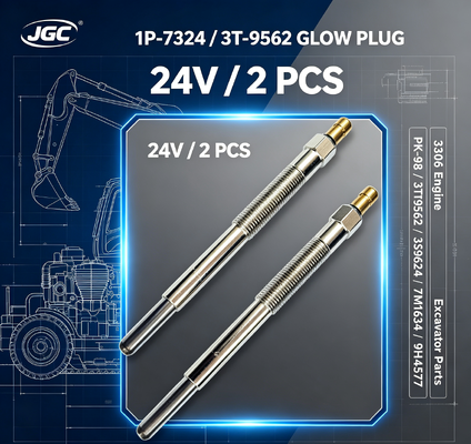 1P-7324 3T-9562 24V Glow Plug 2 PCS 3306 Motor SONOCMP Diesel Glow Plug para PK-98 3T9562 3S9624 7M1634 9H4577 Peças de escavadeira