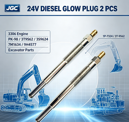 1P-7324 3T-9562 24V Glow Plug 2 PCS 3306 Motor SONOCMP Diesel Glow Plug para PK-98 3T9562 3S9624 7M1634 9H4577 Peças de escavadeira