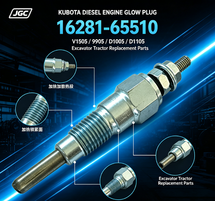 16281-65510 Vela de Ignição para Motor Diesel Kubota V1505 D905 D1005 D1105 Peças de Reposição para Escavadeira Trator