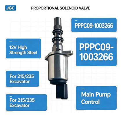 PPCP09-1003266 válvula de solenoide proporcional de aço de alta resistência de 12 V para bomba principal de escavadeira 215/235