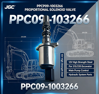 PPCP09-1003266 válvula de solenoide proporcional de aço de alta resistência de 12 V para bomba principal de escavadeira 215/235