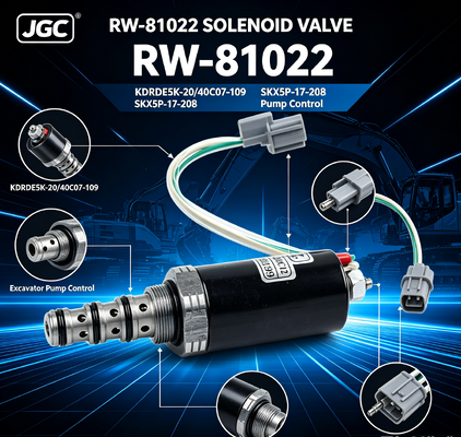 SKX5P-17-208 Peças de reposição Válvula Solenoide da Bomba RW-81022 "KDRDE5K-20/40C07-109 " para peças automotivas de escavadeira