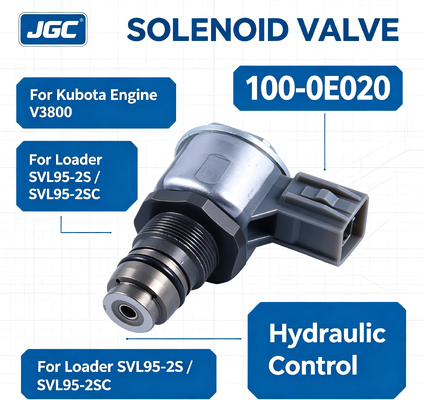 100-0E020 Partes de escavadeira válvula solenoide para motor Kubota V3800 carregador SVL95-2S SVL95-2SC