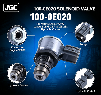 100-0E020 Partes de escavadeira válvula solenoide para motor Kubota V3800 carregador SVL95-2S SVL95-2SC