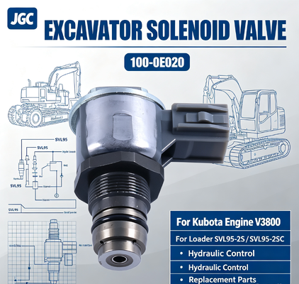 100-0E020 Partes de escavadeira válvula solenoide para motor Kubota V3800 carregador SVL95-2S SVL95-2SC