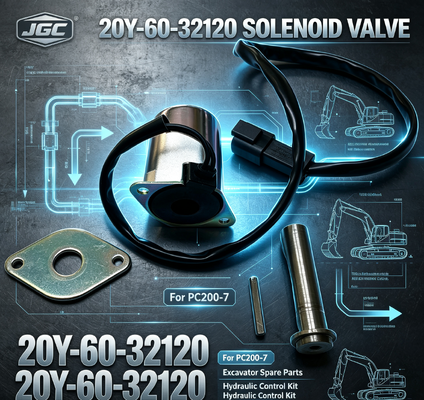 PC200-7 Peças de máquinas de construção Peças sobressalentes de escavadeiras Válvula solenoide para 20Y-60-32120
