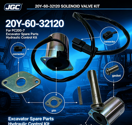 PC200-7 Peças de máquinas de construção Peças sobressalentes de escavadeiras Válvula solenoide para 20Y-60-32120