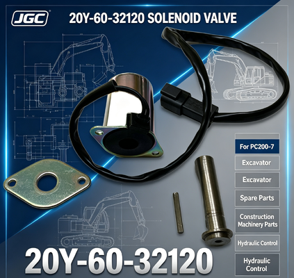 PC200-7 Peças de máquinas de construção Peças sobressalentes de escavadeiras Válvula solenoide para 20Y-60-32120