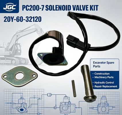 PC200-7 Peças de máquinas de construção Peças sobressalentes de escavadeiras Válvula solenoide para 20Y-60-32120