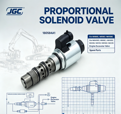 180584A1 válvula de solenoide proporcional para MX80C MX90C MX100C MX100 MX110 MX120 MX135 Partes sobressalentes de válvulas de escavadeira de motor