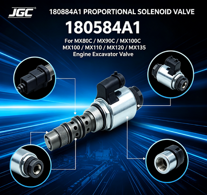 180584A1 válvula de solenoide proporcional para MX80C MX90C MX100C MX100 MX110 MX120 MX135 Partes sobressalentes de válvulas de escavadeira de motor