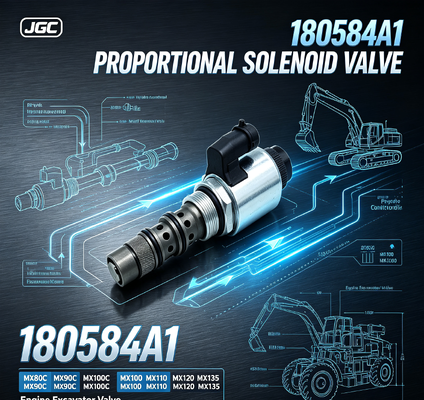 180584A1 válvula de solenoide proporcional para MX80C MX90C MX100C MX100 MX110 MX120 MX135 Partes sobressalentes de válvulas de escavadeira de motor
