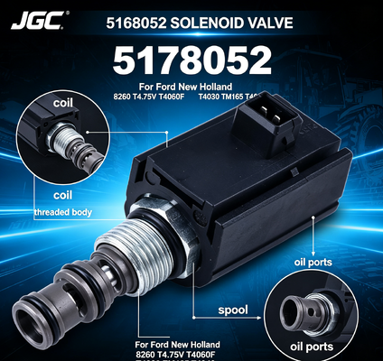 5168052 Válvula Solenoide para Peças de Escavadeira Ford New Holland 8260 T4.75V T4060F T4030 TM165 T4040