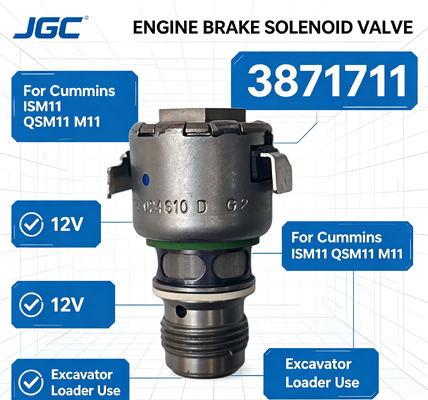3871711Para ISM11 QSM11 M11 Original Motor diesel travão 12V válvula solenoide para utilização em escavadeira carregador