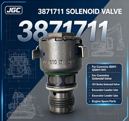 3871711Para ISM11 QSM11 M11 Original Motor diesel travão 12V válvula solenoide para utilização em escavadeira carregador