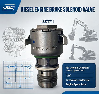 3871711Para ISM11 QSM11 M11 Original Motor diesel travão 12V válvula solenoide para utilização em escavadeira carregador