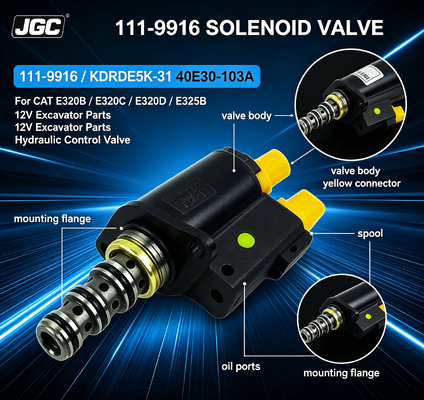 111-9916  Válvula Solenoide para Escavadeira 12V Nº da Peça KDRDE5K-31 40E30-103A para CAT E320b E320c E320d E325b