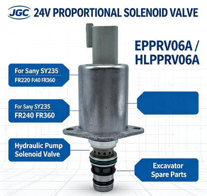 EPPRV06A 24V válvula de solenoide proporcional HLPPRV06A para Sany SY235 FR220 FR240 FR360 válvula de solenoide de bomba hidráulica de escavadeira