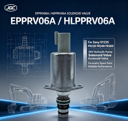 EPPRV06A 24V válvula de solenoide proporcional HLPPRV06A para Sany SY235 FR220 FR240 FR360 válvula de solenoide de bomba hidráulica de escavadeira