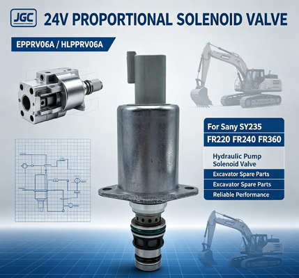 EPPRV06A 24V válvula de solenoide proporcional HLPPRV06A para Sany SY235 FR220 FR240 FR360 válvula de solenoide de bomba hidráulica de escavadeira